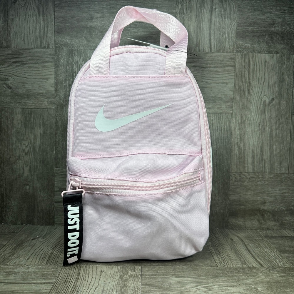 Nike Lunch Bag OS Pink Just Do It Insulated Canvas Swoosh NEW 9A2976-A8F